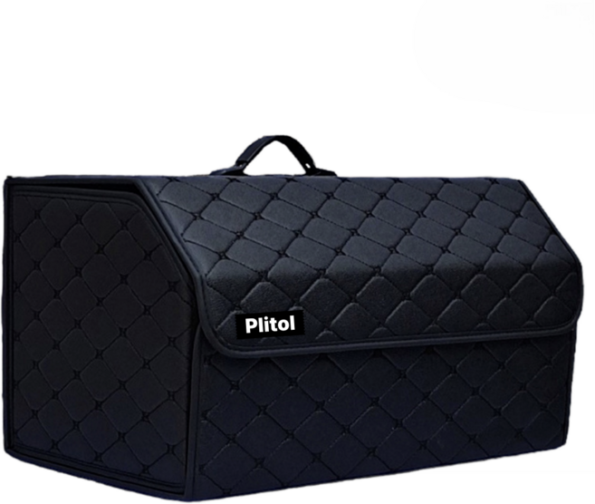 Plitol 프리미엄 차량 수납함, 블랙/블랙