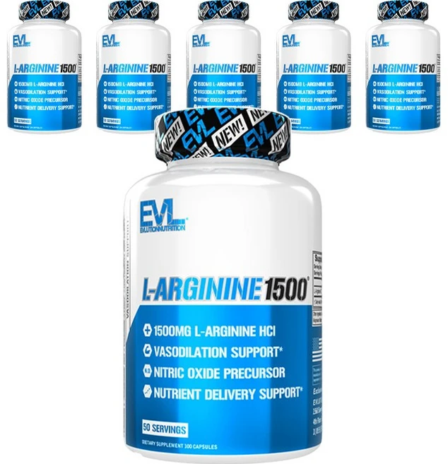 EVLUTIONNUTRITION L-아르기닌 1500mg 캡슐, 100정, 6개 - 쿠팡