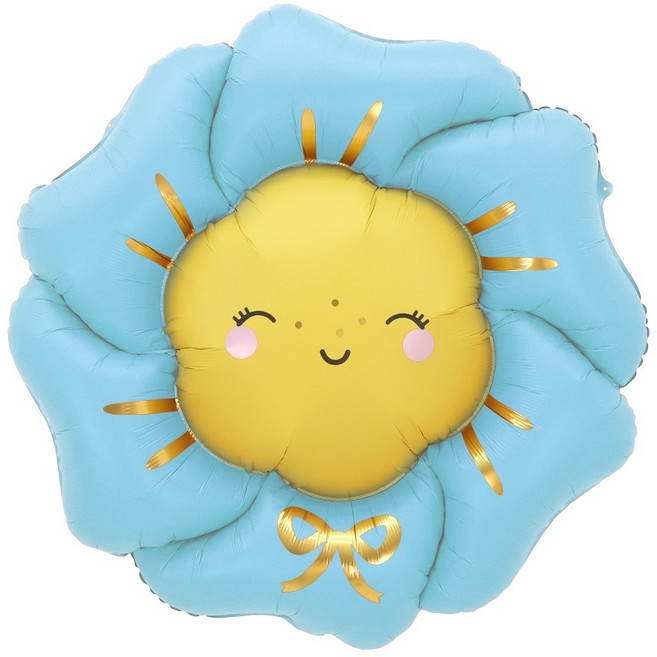 파티짱 웃는 꽃잎 풍선 스마일 생일 파티 소품, 1개, 블루