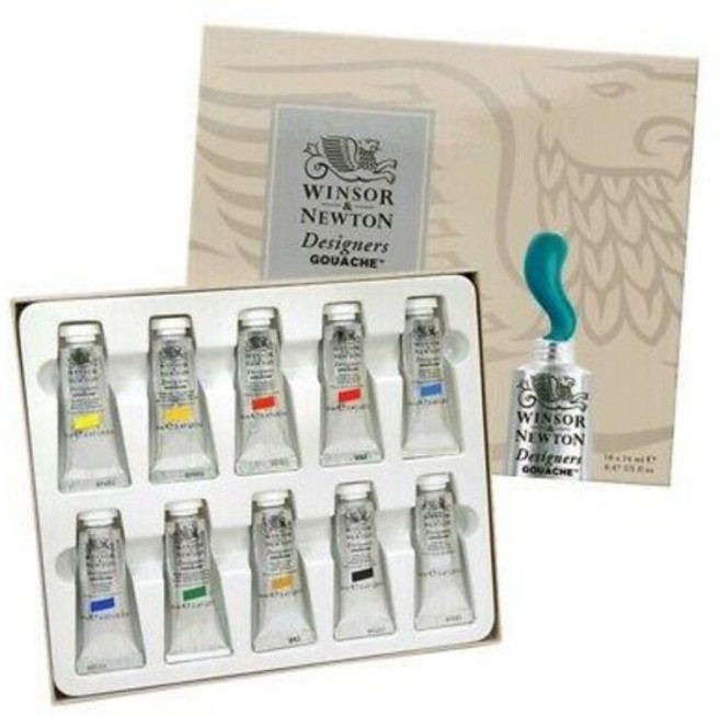 윈저앤뉴튼 디자이너스 수채화 과슈 14ml 10색 세트