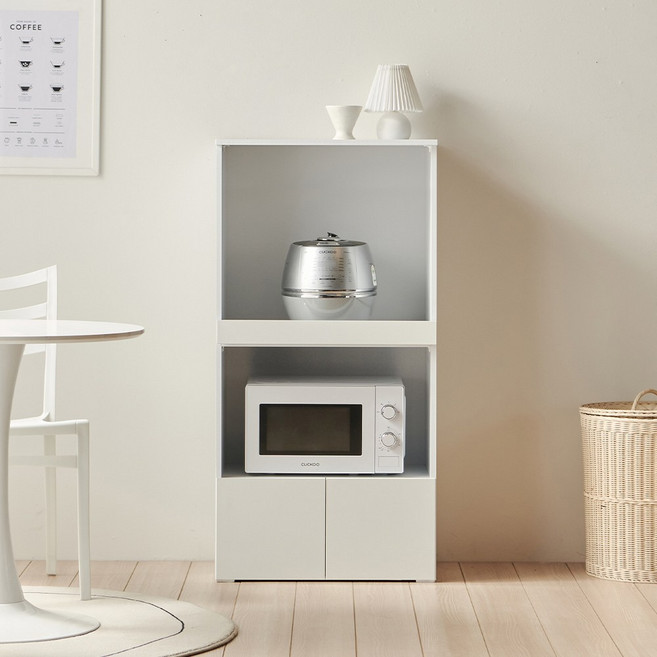 퍼니하우스 헤븐 1200 2단 전자렌지대 주방 밥솥 밥통 오븐 수납장, 화이트
