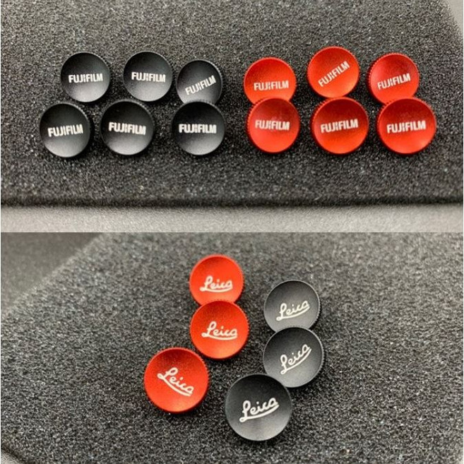 교체형 나사식 소프트 카메라 셔터 버튼 후지필름 라이카 로고 모음, 1세트, 옵션3-라이카오목(블랙+레드+실버)