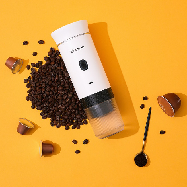 솔리드 가정용 캡슐 커피머신 자동 원두 머신기 충전 무선 머신 사무실 캠핑 휴대용 카페라 네스프레소 돌체구스토 호환, 솔리드 휴대용 커피머신 S-EC31