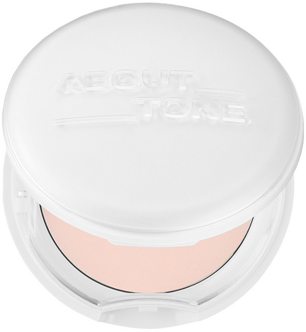 ABOUT TONE. 控油款定妝蜜粉餅, 白色, 8g, 1個