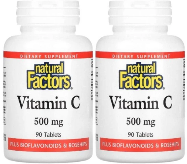 네추럴팩터스 비타민C 비타민씨 500mg 90정 2개 VitaminC - 쿠팡