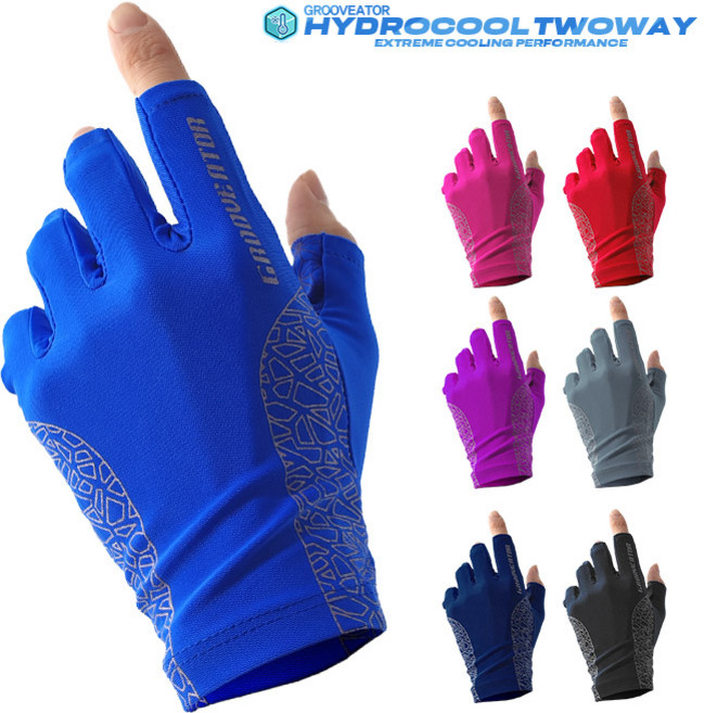 그루브에이터 하이드로쿨 7부 반장갑 등산 레저 낚시 자전거, 핑크M, free