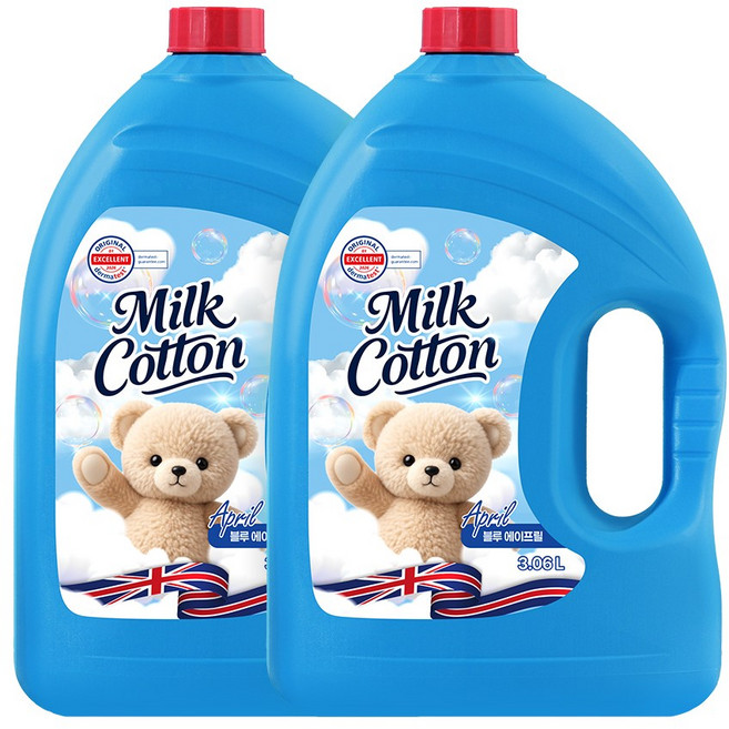 밀크코튼 고농축 섬유유연제 에이프릴 3.06L 2개, 1개