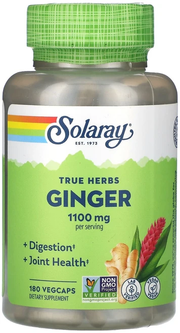 Solaray True Herbs 생강 1100mg 베지 캡슐 180정(캡슐 1정당 550mg), SolarayTrueHerbs생강1100mg베지캡슐18, 1개, 180정 - 쿠팡