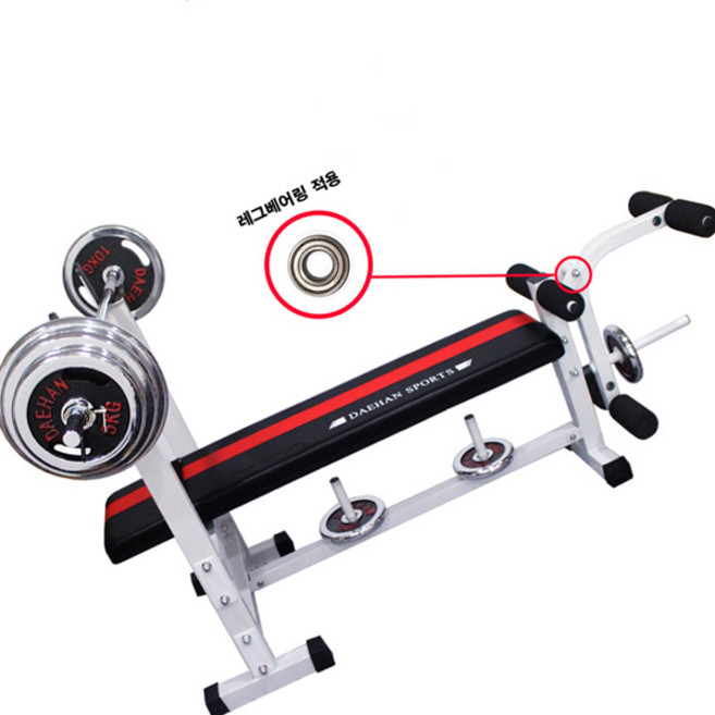 대한스포츠 레그벤치 역기봉 1500 + B형 크롬 10~80kg 세트