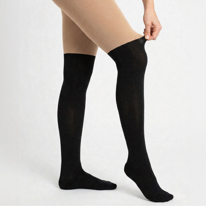 미르픽 압축기모 슬림핏 투톤 여성 골프스타킹 가을 겨울