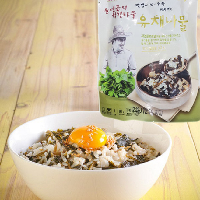 유채나물 나물 밥 윤영근의 착한나물 80g (수량선택) 비빔밥 볶음밥, 3개