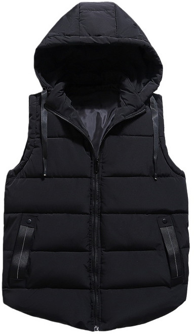 MLXF 가을 겨울 남성 보온 조끼 두께 보온 다운 면 커플 조끼 민소매 외투 편안하고 캐주얼 트렌드 집에서 야외 활동하기 좋은 클래식 순색 계열