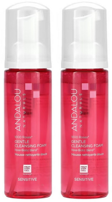 안달로우내추럴스 1000 로즈 클렌징 폼 센서티브, 2개, 163ml
