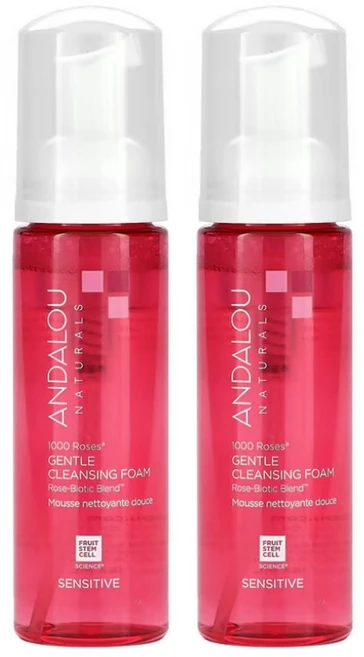 안달로우내추럴스 1000 로즈 클렌징 폼 센서티브, 2개, 163ml - 쿠팡