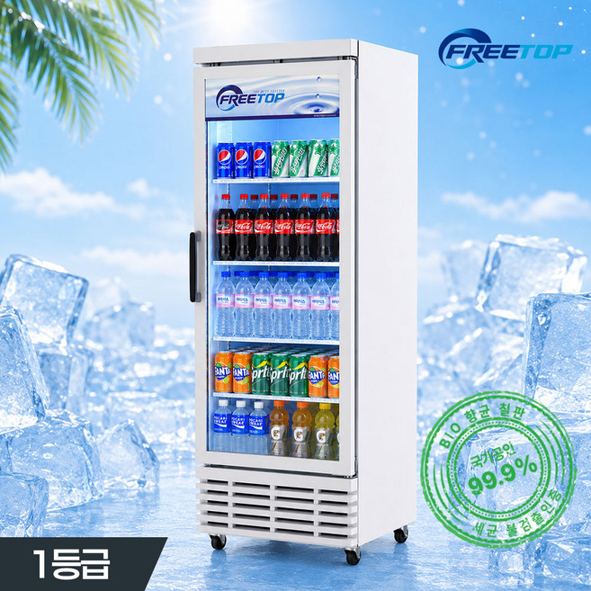 음료수 냉장고 국산 1등급 프리탑 업소용 음료 쇼케이스 385L 꽃 약국 술 주류, FT 470R 우도어 (지역별 착불비)