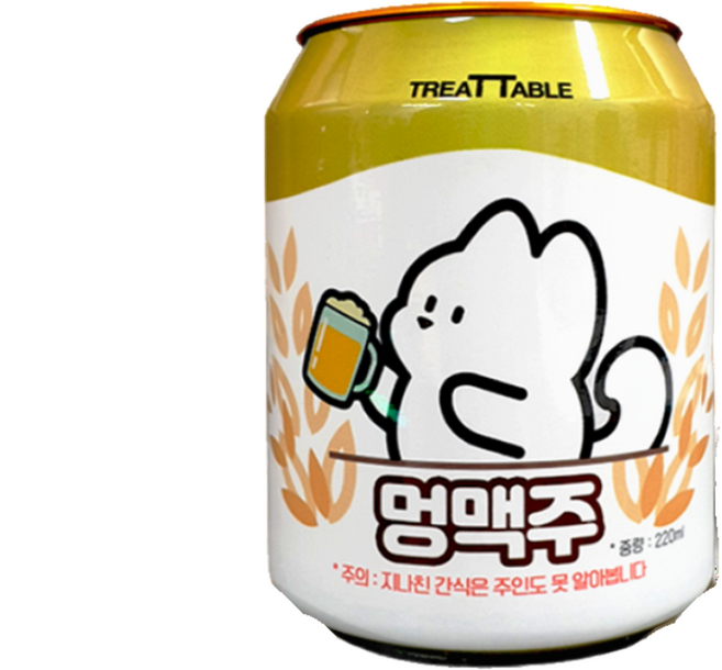 멍시리즈 강아지 음료수, 강아지 맥주 캔, 220ml, 1개