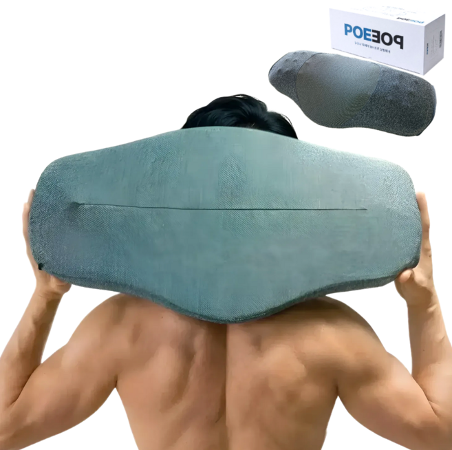 포에포에 남성용 어깨 목이 편한 베개 낮은 경추베개, 1개, 다크그레이