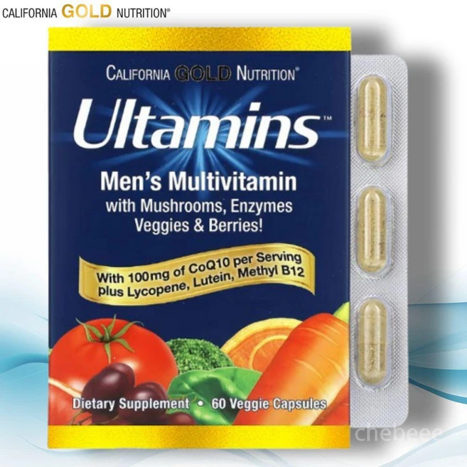 California Gold Nutrition 남성 멀티비타민 코큐텐 엔자임 60베지캡슐, 1개 - 쿠팡