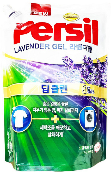 퍼실 딥클린 플러스 라벤더향 드럼용 액상세제 리필, 2.1L, 5개