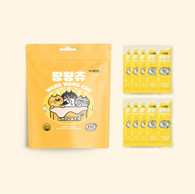 펫라벨 왕왕츄 닭고기 300g (30gx10개) 고양이간식, 치킨, 1개