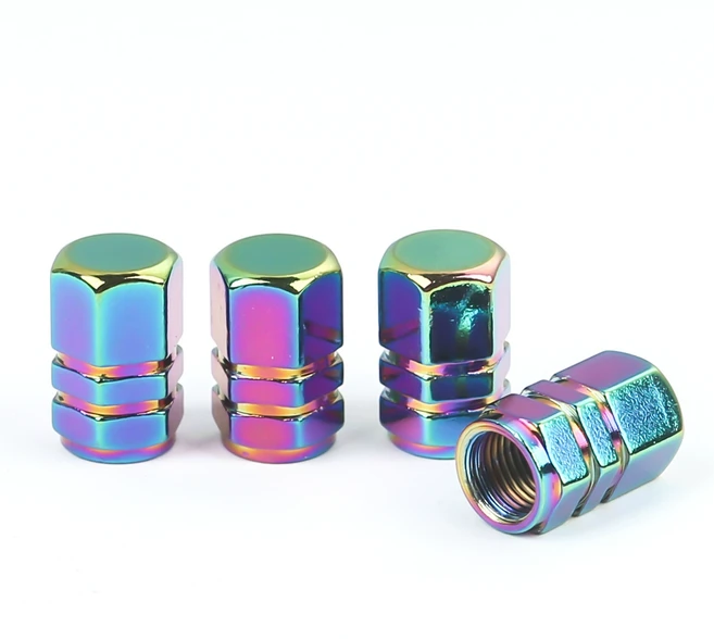 컬러 알루미늄 합금 자동차 타이어 밸브캡 타이어마개 공기마개 타이어밸브캡, 스타일 C, 4개