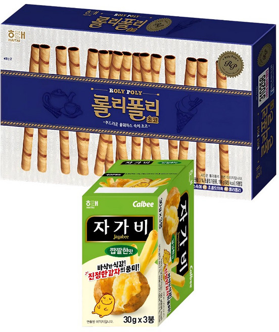 해태 자가비 짭짤한맛 90g + 롤리폴리 196g, 1세트