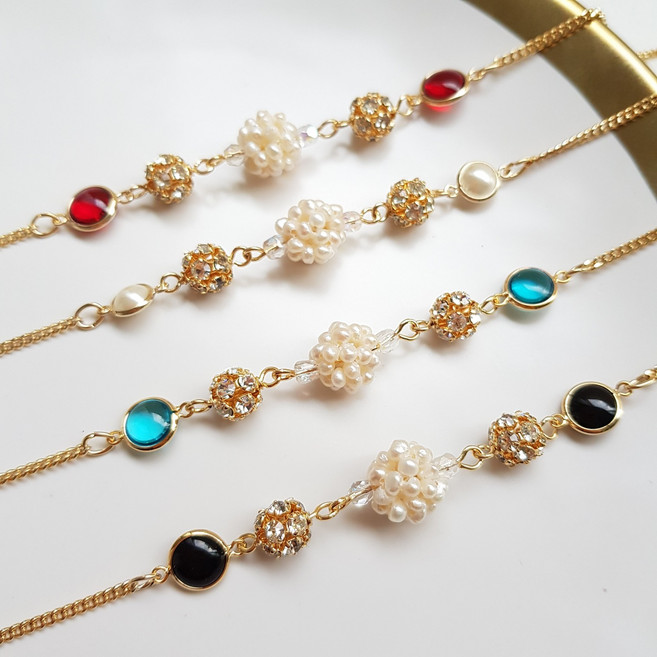 플러스핫템 론델 진주 큐빅 비즈 체인 안경줄 마스크 스트랩 보석 선글라스 안경 줄 걸이 끈 목걸이 홀더