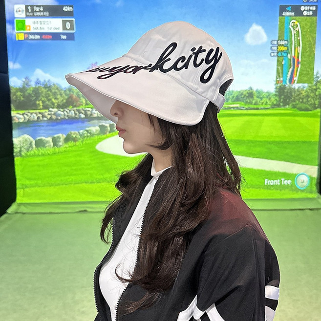 내추럴모드 여자 골프 벙거지 모자 여성 버킷햇 썬캡, 화이트, 1개