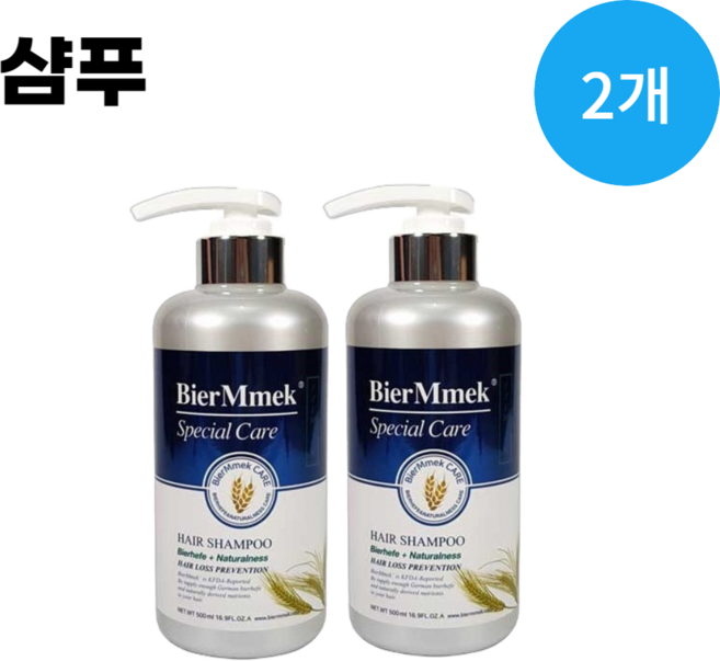 비어멕 식약처인정 기능성 프리미엄 약산성 천연독일맥주효모 탈모샴푸, 2개, 500ml