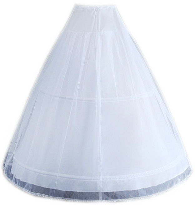 여성 화이트 웨딩 페티코트 2 후프 더블 레이어 브라이덜 크리놀린과 툴레 N