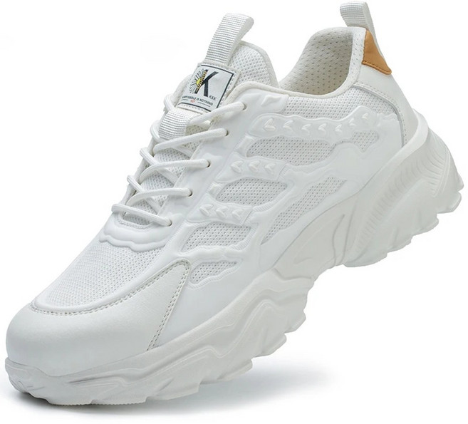 남성안전화 초경량 강철작업 논슬립 화이트