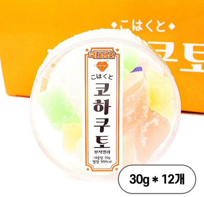 ASMR 국내 HAPPC에서 만든 쿠하쿠토 보석 젤리 아이들 젤리 사무실 편의점 간식, 12개, 30g