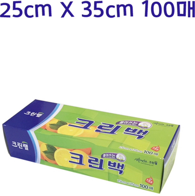 크린랩 뽑아쓰는 크린백 25cm x 35cm, 중(M), 100개입, 2개