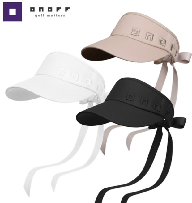 다이와 온오프 골프모자 여성 바이저 리본 썬캡 2025, 베이지, 베이지