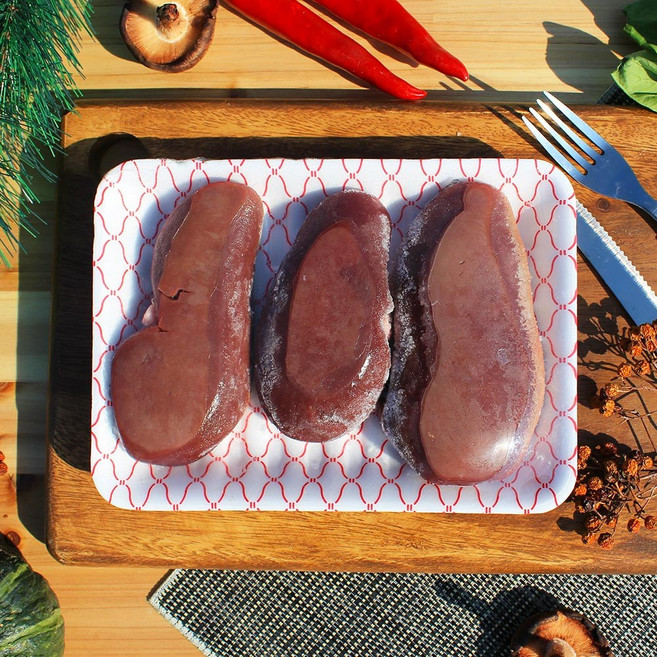 돼지콩팥 3마리분 국내산 돼지신장 꿀맛컴퍼니 pig kidney pork, 400g, 1개