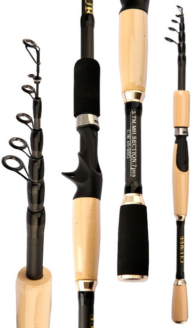 텔레스코픽 도로 서브 로드 진동 휴대용 낚싯대 원격 막대 바다 막대 탄소 직선 막대 낚싯대