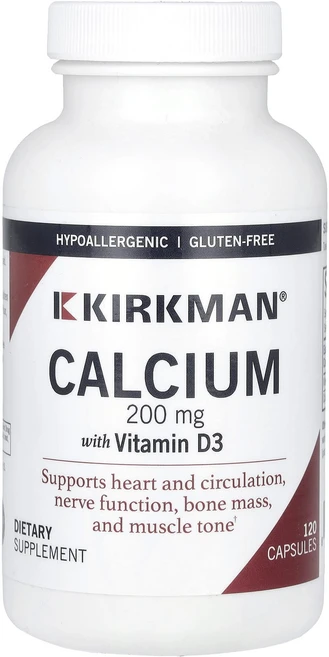 Kirkman Labs 비타민D3 함유 칼슘 200mg 캡슐 120정, KirkmanLabs비타민D3함유칼슘200mg캡슐120, 1개 - 쿠팡