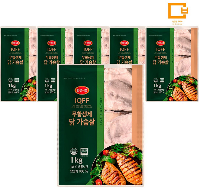 모디바 국내산 무항생제 IQFF 생 닭가슴살 / 생닭 안심 1kg X 5팩 (5kg), 1, 01.무항생제IQFF 닭가슴살 5kg (1kg x 5)