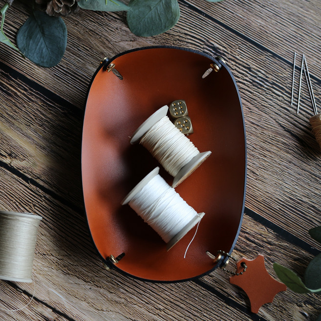 해머스미스 768 가죽 트레이 수납 정리 리모컨 악세사리 차키 소품 안경 인테리어 정리함, 브라운