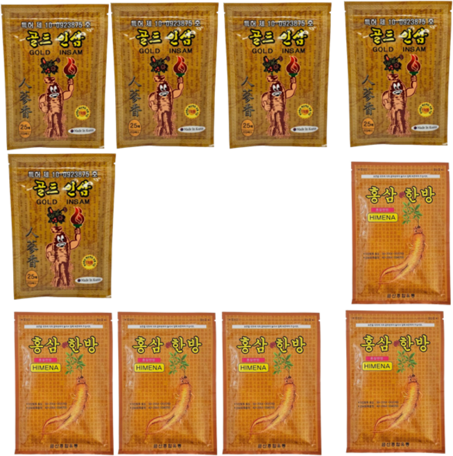 골드인삼 패드 홍삼패드 찜질팩 세트, 225매, 1세트