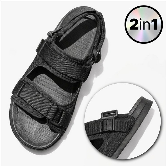 로버 남자 샌들 슬리퍼 벨크로 여름 샌들 여자 찍찍이 샌들 커플 휴가 스트랩 슬리퍼 2way