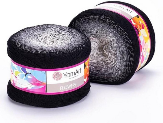 YarnArt 면 아크릴 실 꽃 55% 면 45% 아크릴 250gr 1000m 멀티컬러 레인보우 스포츠 실 (314), 253