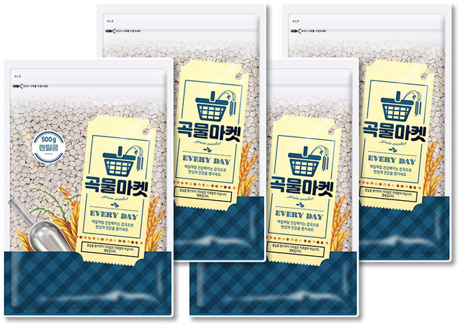 [더프레시] 곡물마켓 렌틸콩 500g x 4, 4개