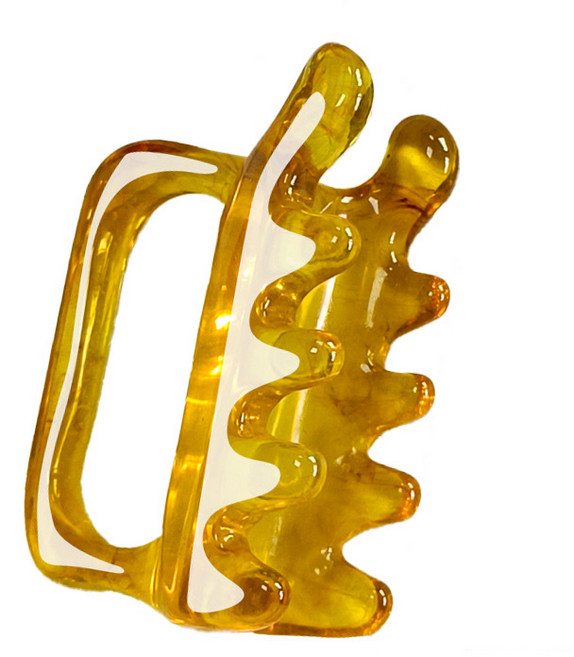 전신 꾹꾹이 두피 수지 괄사 얼굴 페이스 도구 로즈쿼츠 지압 기구 마사지기 바디 목, 옐로우, 1개