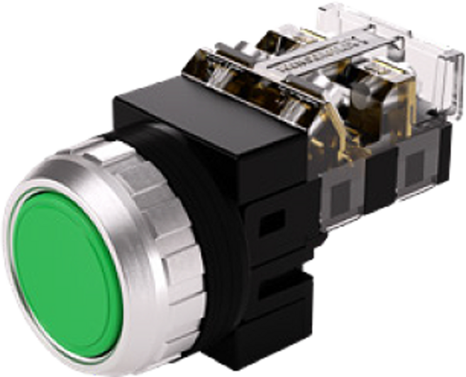 한영넉스 30파이 비조광 누름버튼 스위치 CR시리즈 CRF-F30M1, 황색, 1개