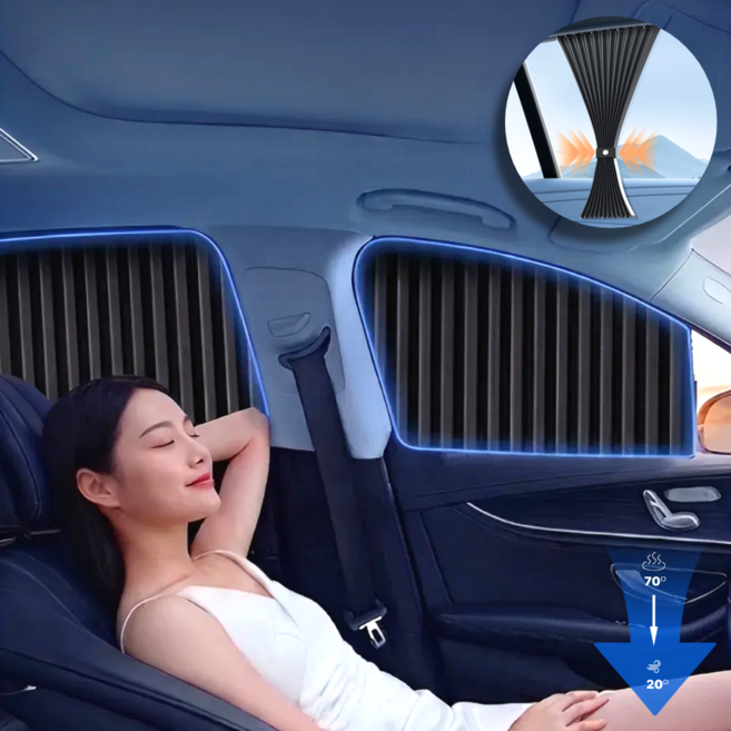 오너백 시원한 여름 차량 커튼 햇빛가리개, 4세트, 블랙