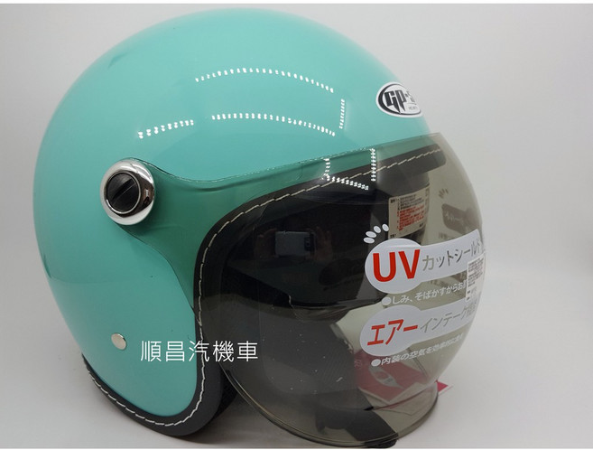GP5 GP-5 340 超輕量化 3/4 騎士安全帽 (附泡泡鏡、內崁式墨鏡) - 蒂芬妮綠, 蒂芬妮綠,S