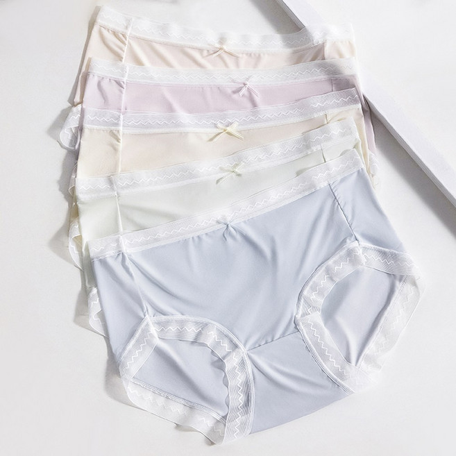 라온 아이스 쿨 실크 스킨핏 레이스 여팬티 5p