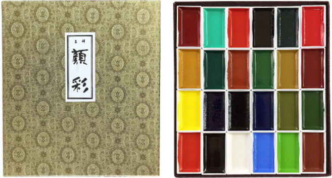 길상 동양화 안채물감 24색 세트 한국화