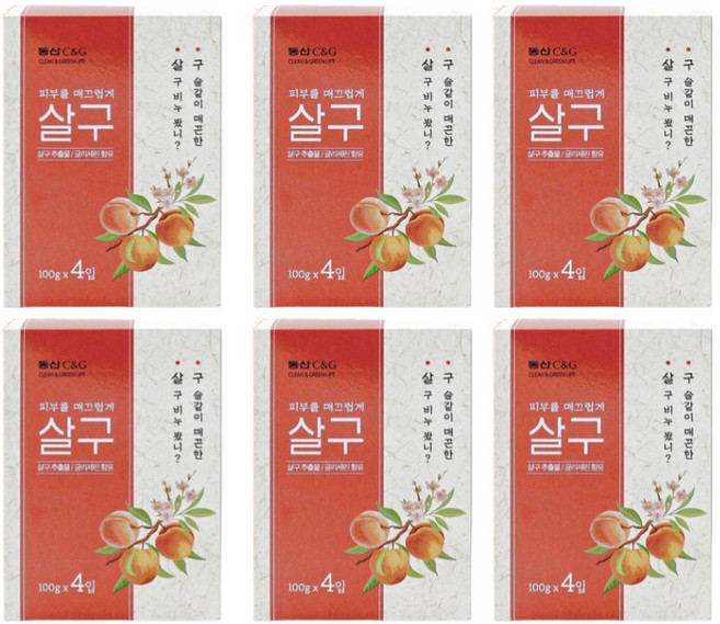 동산씨앤지 살구비누 100g 4개입, 24개